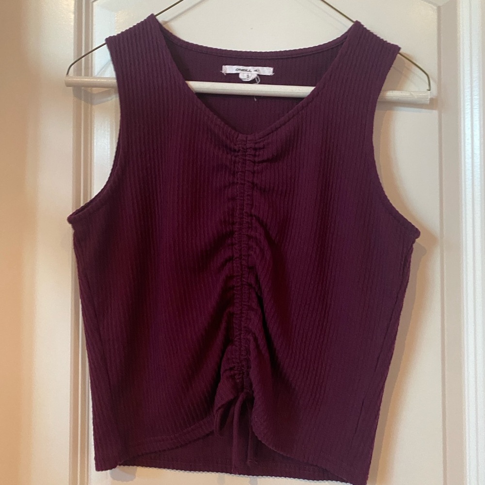 burgundy tank top with front tie